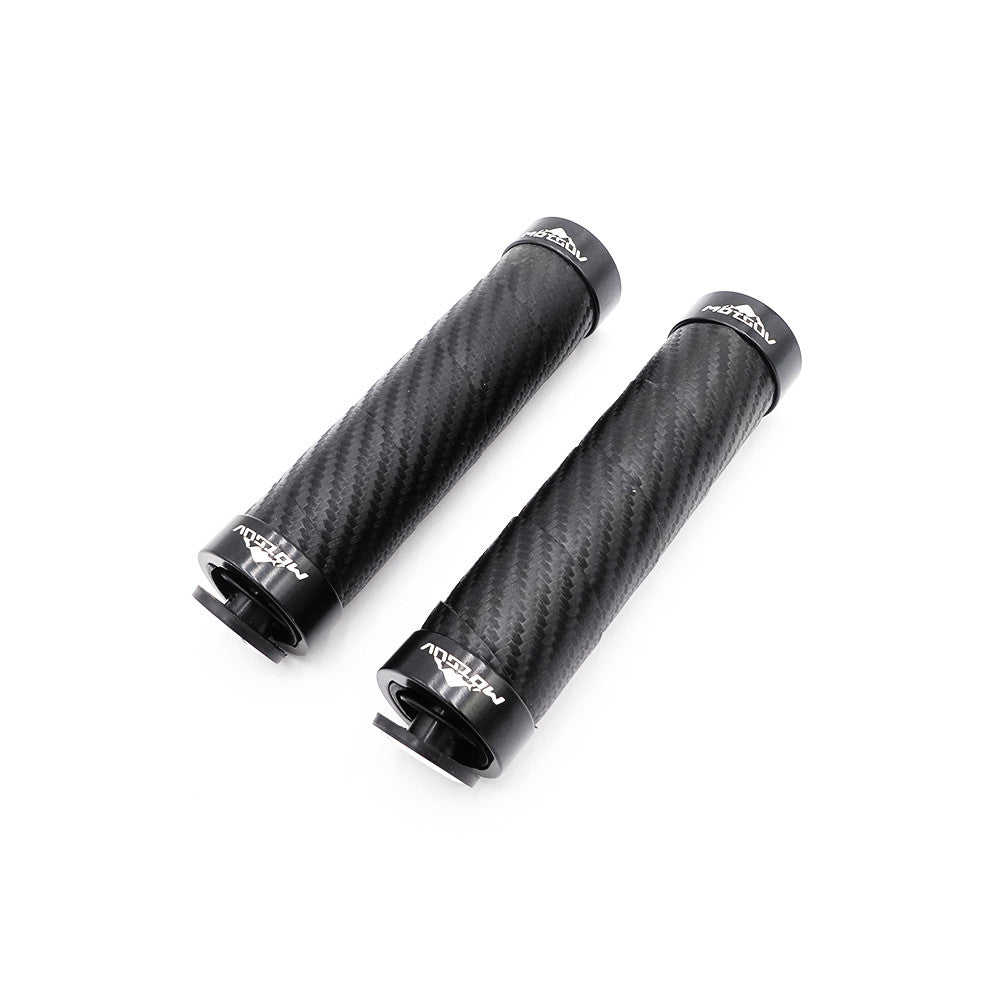 Poignées Lock-On aspect carbone pour trottinette électrique et vélo électrique, noires, 1 paire