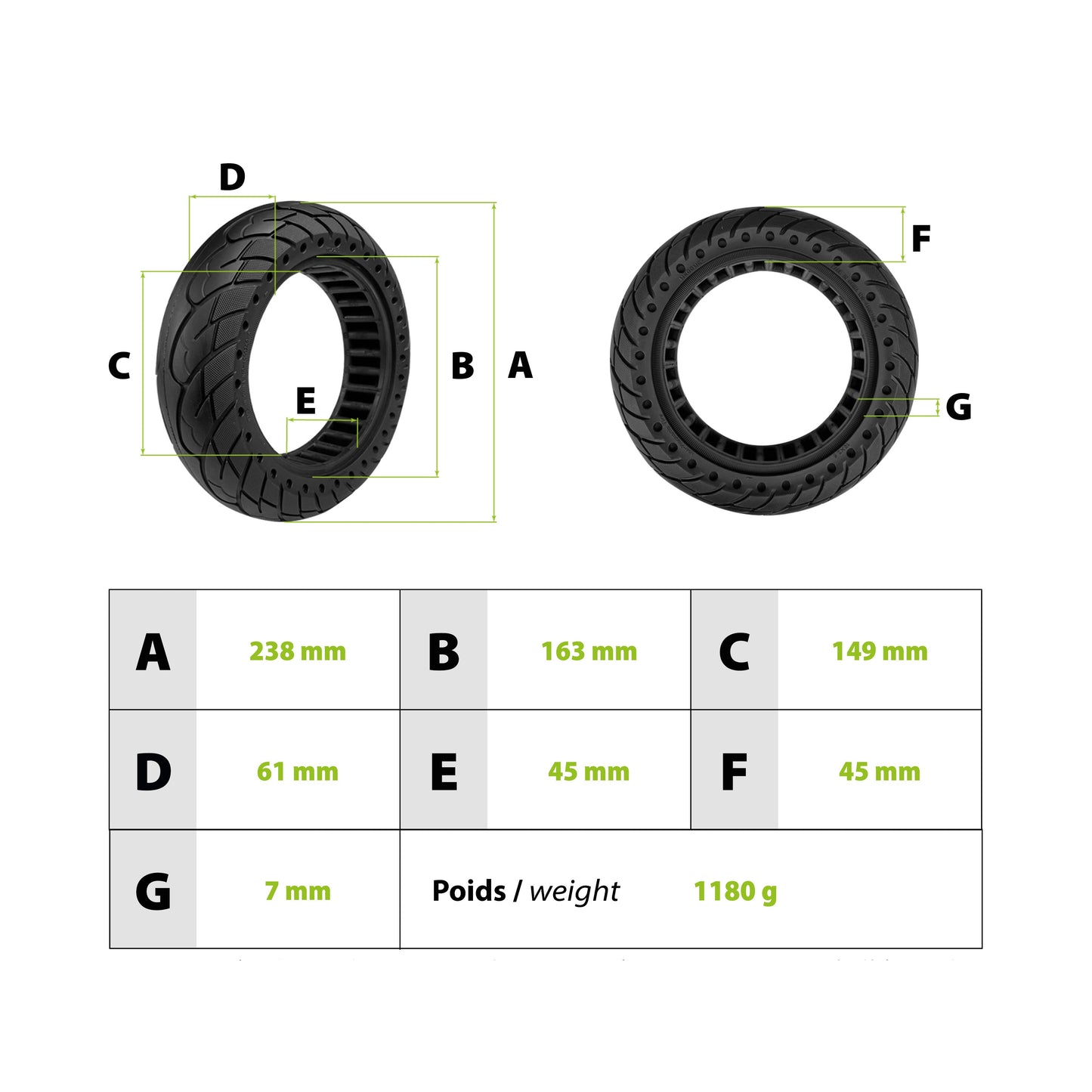 Vollgummireifen 60/70-6,5 – Ninebot Segway G30 Max – Pannensicher