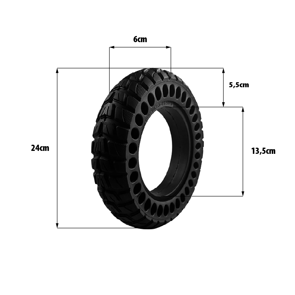 Pneu plein Kugoo M4 / M4 Pro 10x2,50 Tout-terrain (36mm) – Anti-crevaison, 10 pouces