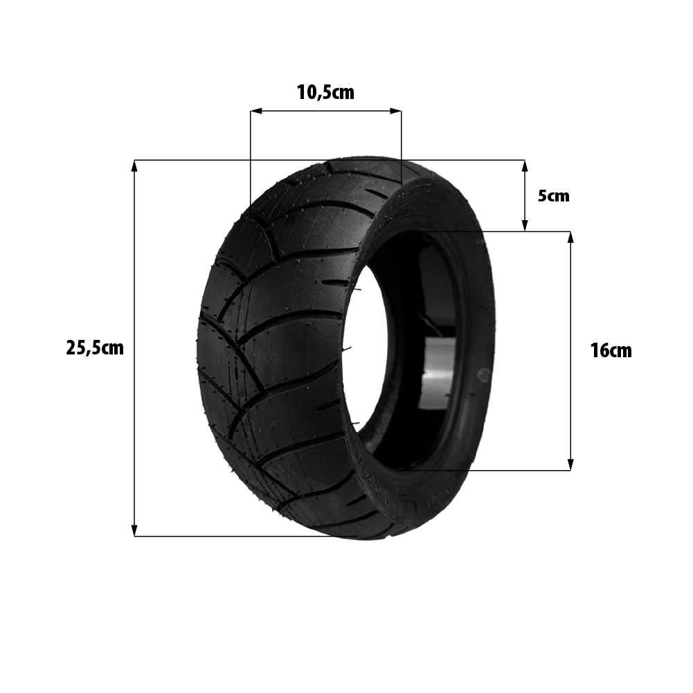 Pneu E-Scooter Tubeless 100/55-6.5 avec gel anti-crevaison – Wattiz, 11 pouces Tubeless