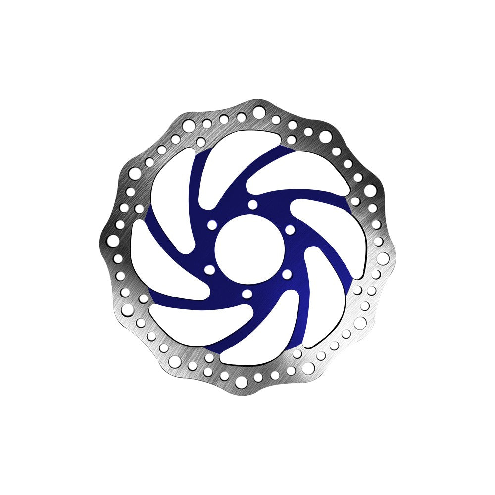 Rotor de freno R6 de 160 mm, círculo de orificios de 48 mm – 6 orificios para patinete eléctrico y bicicleta eléctrica, azul