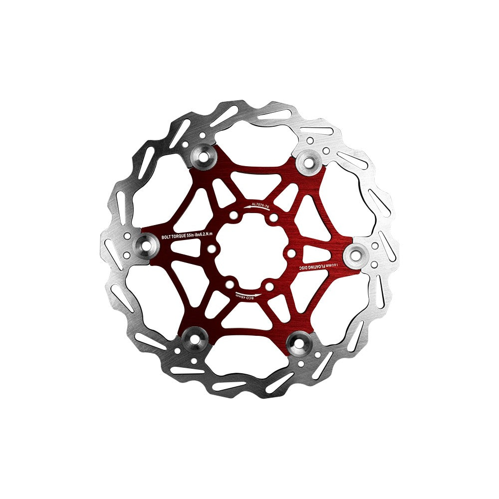 Disco de freno flotante 180 mm círculo de agujeros 48 mm – Actualización de disco flotante E-Scooter Rojo