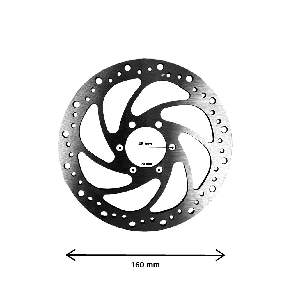 Disco de freno 160 mm reforzado 2,8 mm – círculo de orificios 48 mm 6 tornillos Patinete eléctrico
