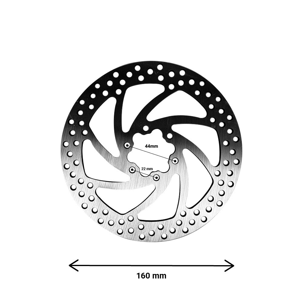 Disco de freno 160 mm Reforzado 2,8 mm – 44 mm círculo de pernos 6-agujeros Patinete eléctrico