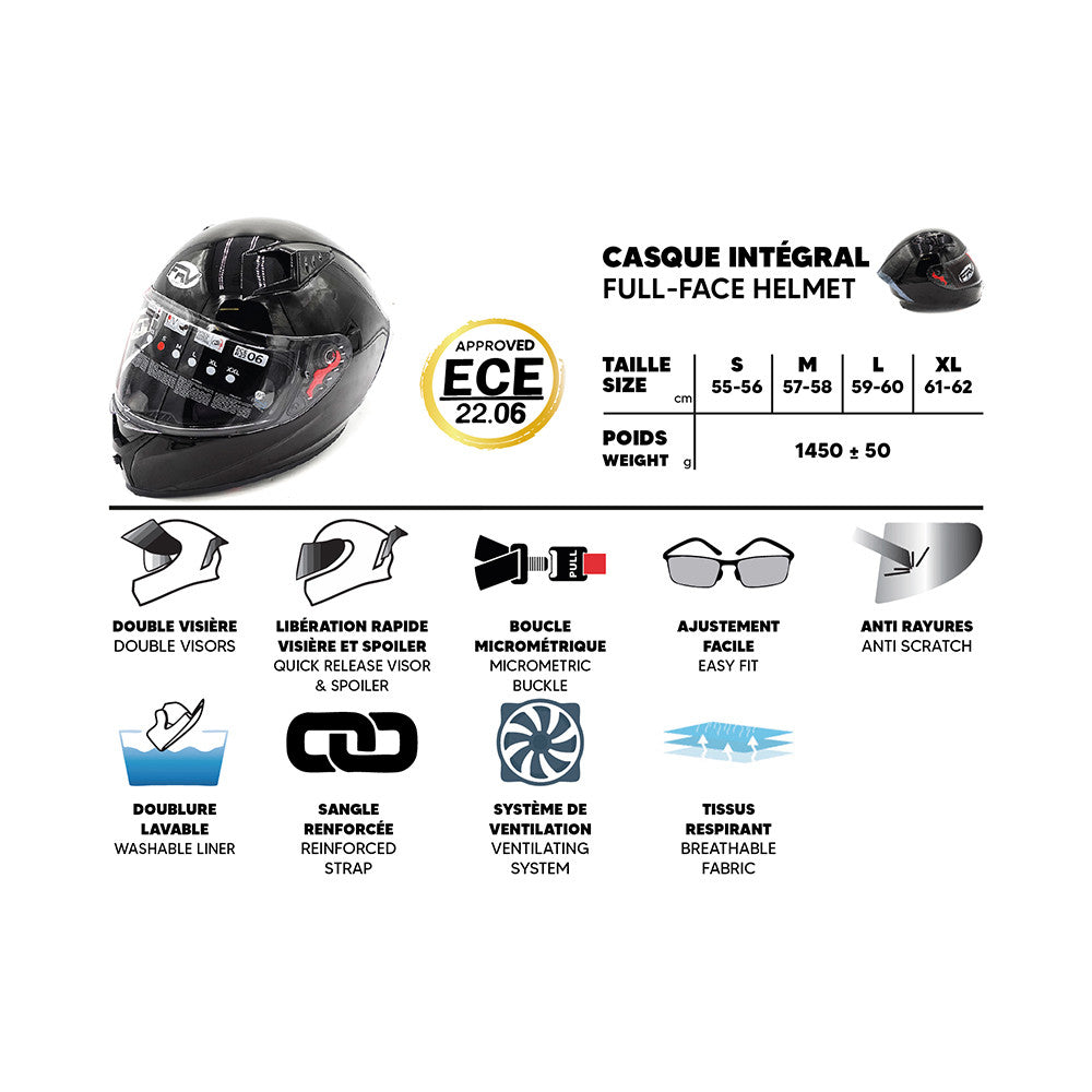 Casco integral negro para patinete eléctrico y bicicleta eléctrica